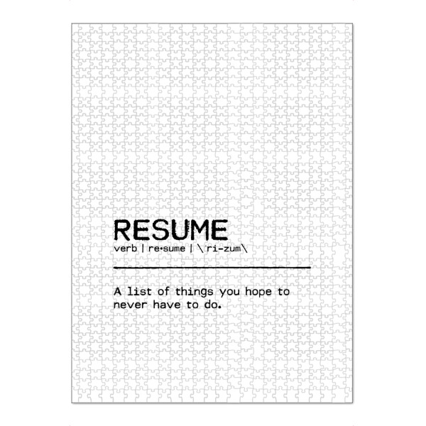 Puzzle Ravensburger "Resume Quote" artboxONE - Typografie,Schwarzweiß,Lustig