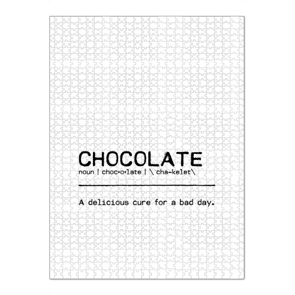 Puzzle Ravensburger "Chocolate Quote" artboxONE - Typografie,Essen & Trinken,Schwarzweiß,Lustig