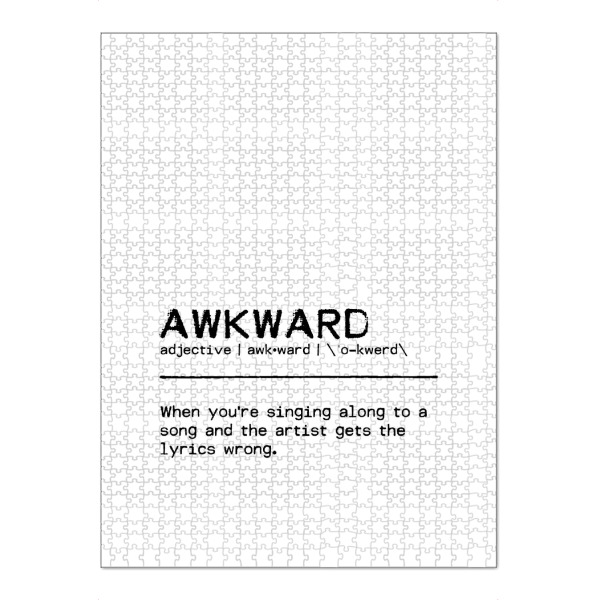 Puzzle Ravensburger "Awkward Quote" artboxONE - Typografie,Schwarzweiß,Musik,Lustig