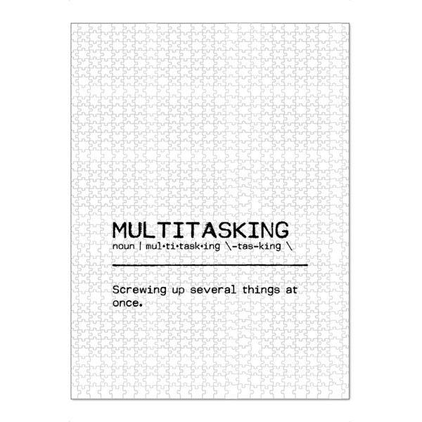 Puzzle Ravensburger "Multitasking Quote" artboxONE - Typografie,Schwarzweiß,Lustig