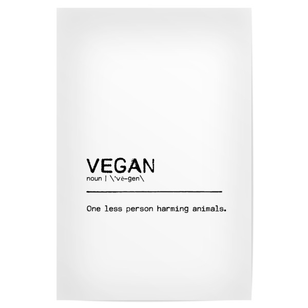 Poster "Vegan Quote II" artboxONE - Typografie,Essen & Trinken,Schwarzweiß,Essen & Trinken / Obst & Gemüse
