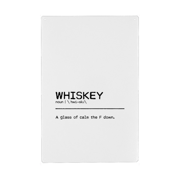 Holzbild "Whisky Quote Censored" artboxONE - Typografie,Essen & Trinken,Schwarzweiß,Männer,Essen & Trinken / Alkohol,Lustig