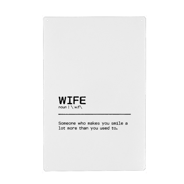 Holzbild "Wife Quote" artboxONE - Typografie,Schwarzweiß,Liebe