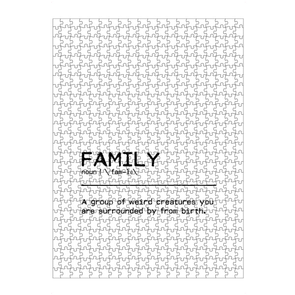 Puzzle Ravensburger "Family Quote II" artboxONE - Typografie,Menschen,Schwarzweiß,Für Mama,Für Papa,Lustig
