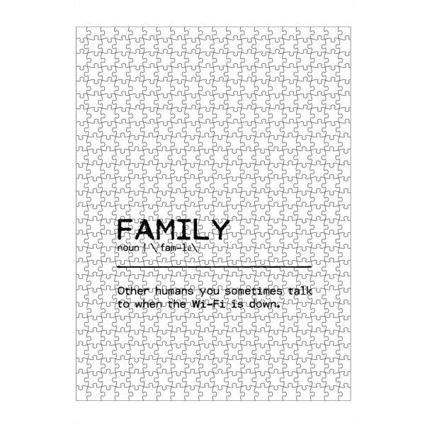 Puzzle Ravensburger "Family Quote" artboxONE - Typografie,Schwarzweiß,Für Mama,Für Papa,Lustig - Family,Quote - Bild family