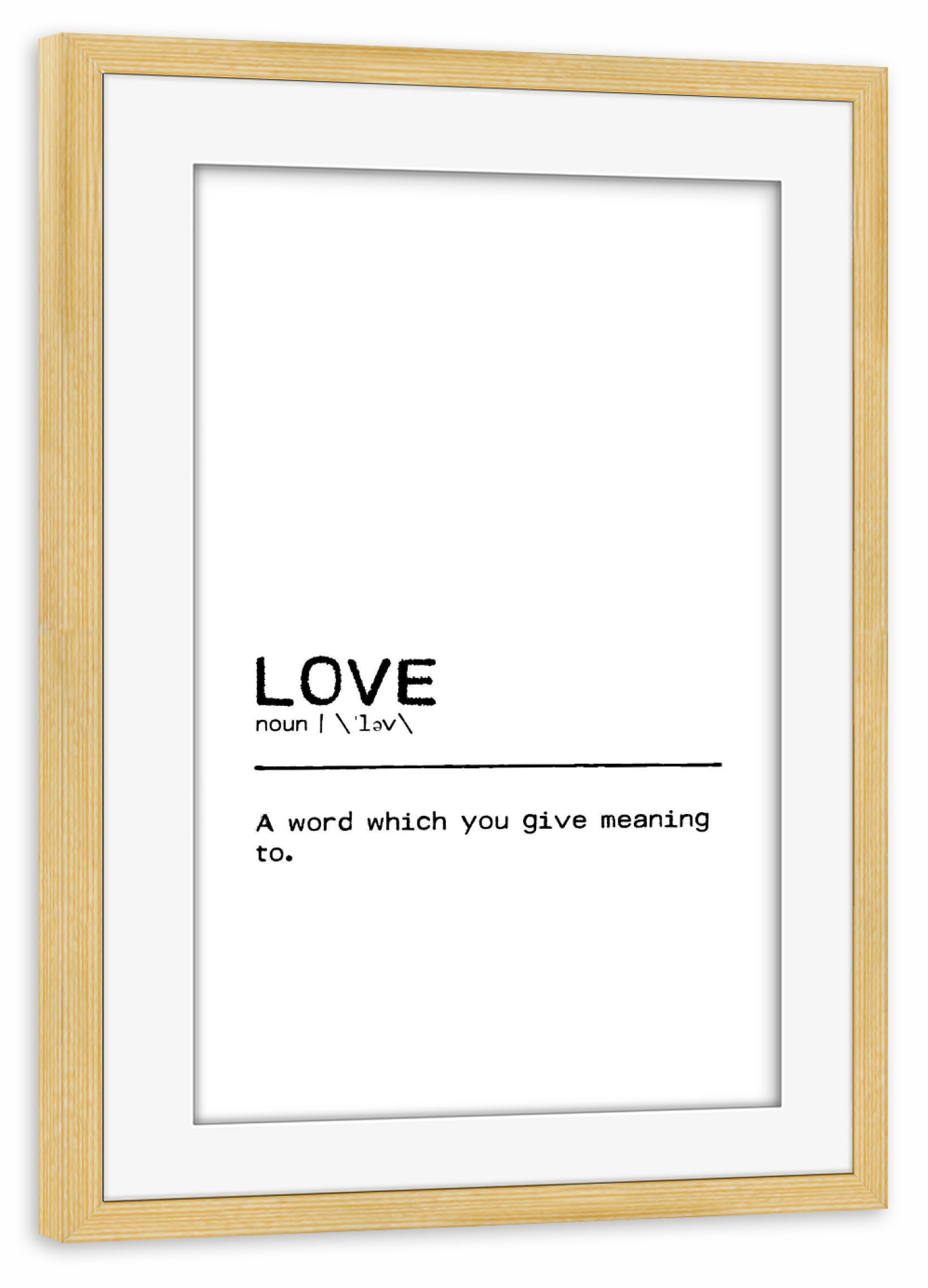 Poster mit Rahmen kiefer "Love Quote II" artboxONE - Typografie,Schwarzweiß,Liebe