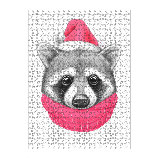 artboxONE Puzzle "Little Raccoon" artboxONE - Tiere,Weihnachten - Waschbär,Tier,Weihnachten,Weihnachten,Neujahr,Natur,Niedlich,Geschenk