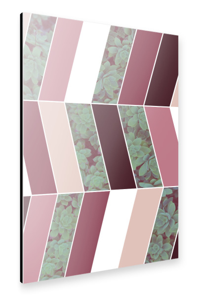 Alu-Dibond "Plum Herringbone" 30x20 cm artboxONE