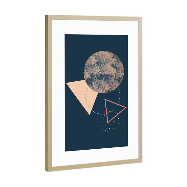 Poster mit Rahmen Gold "Wonderful Time #2" artboxONE - Natur,Abstrakt,Geometrie