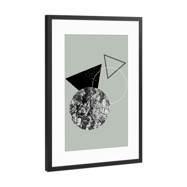 Poster mit Rahmen Schwarz (Metallic) "Cold Outside" artboxONE - Natur,Abstrakt,Schwarzweiß,Geometrie