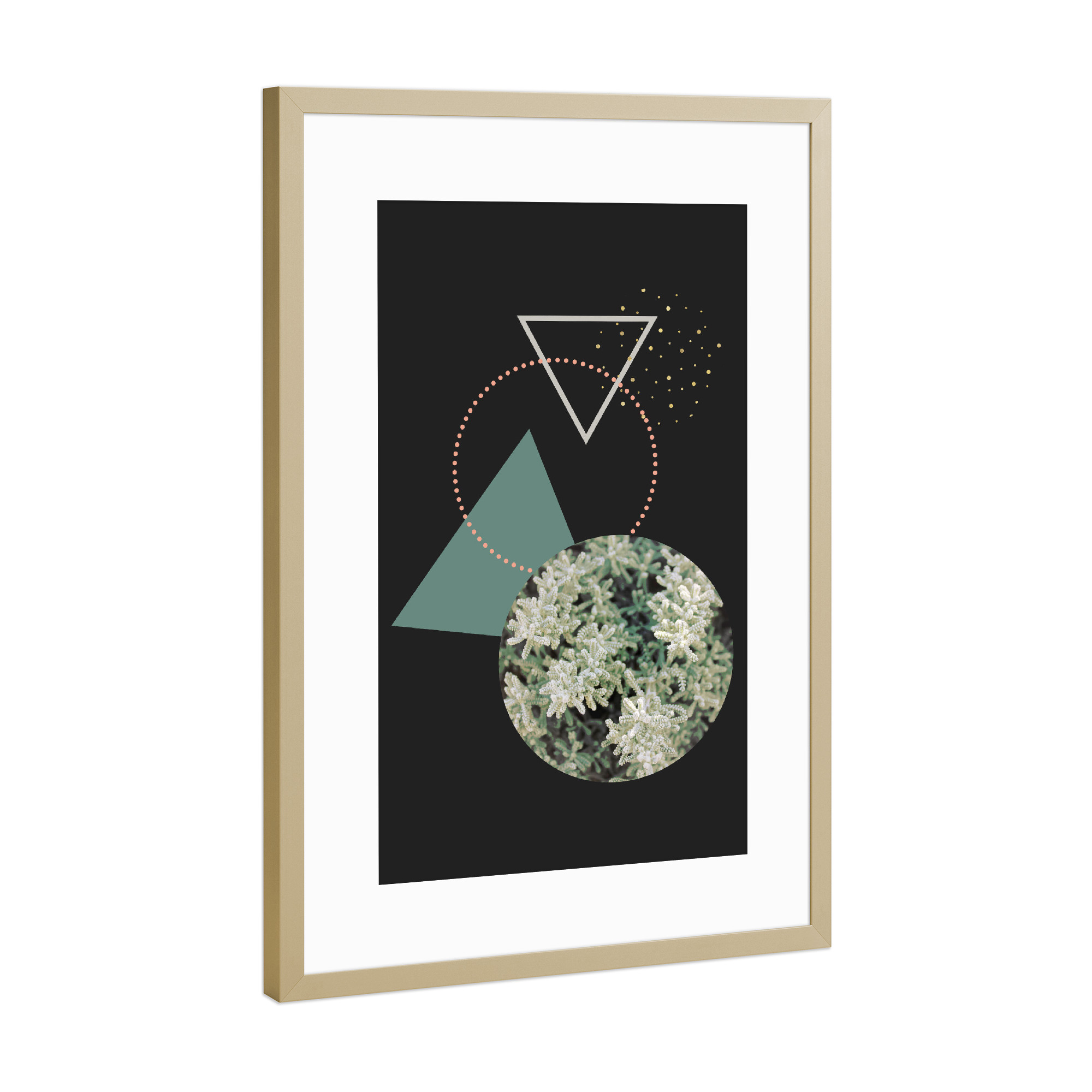 Poster mit Rahmen Gold "Hello Winter" artboxONE - Natur,Abstrakt,Geometrie