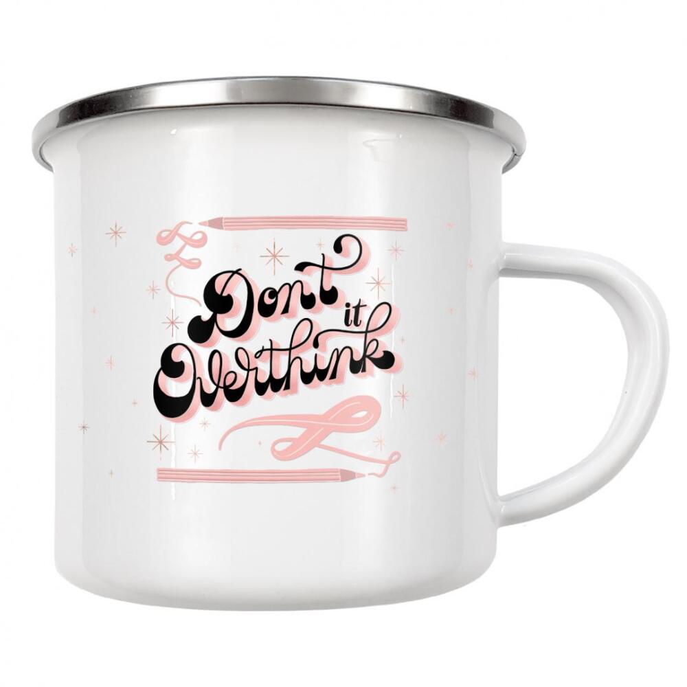 Emaille Tasse "Don't Overthink it" artboxONE - Typografie,Lustig