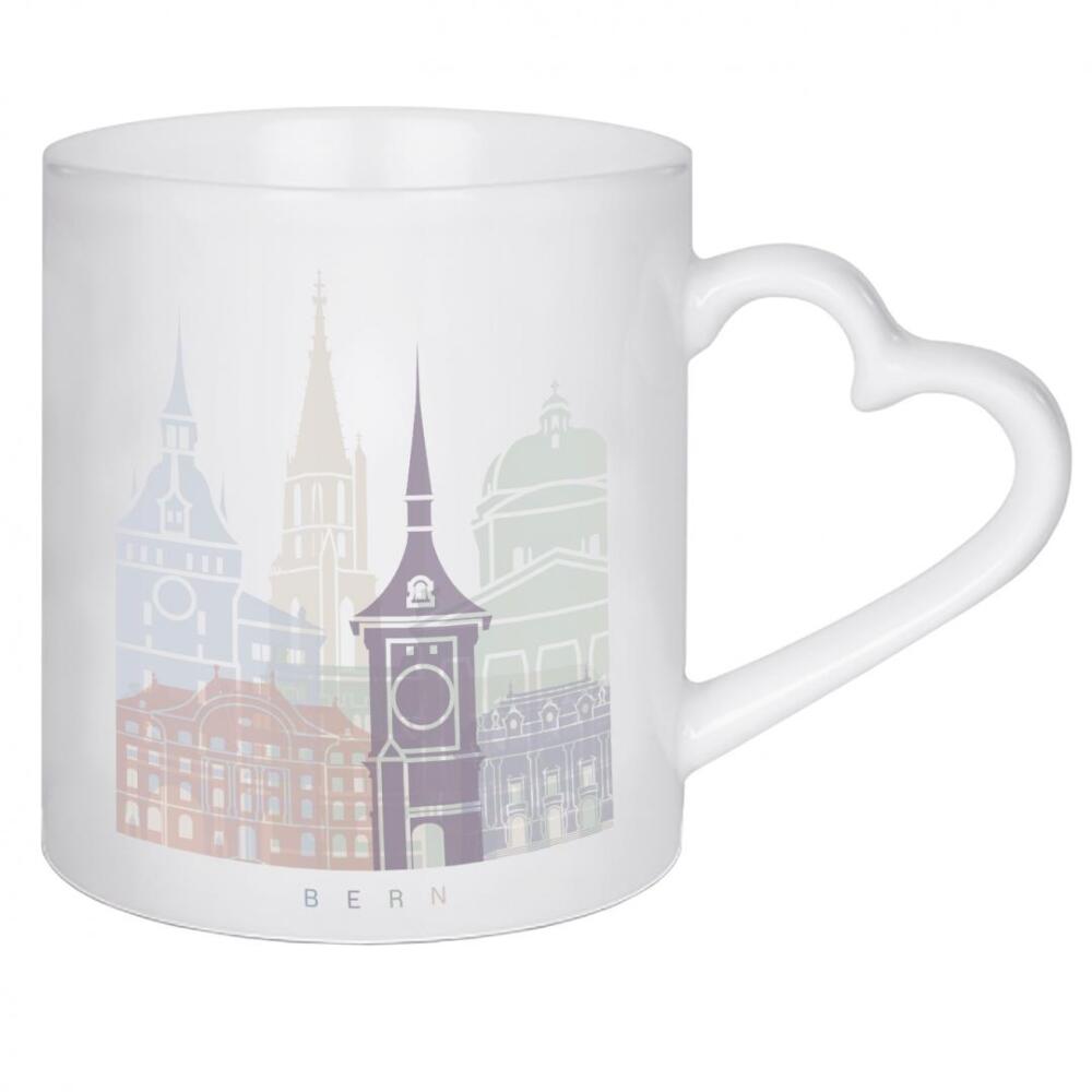 Herztasse "BERN SKYLINE PASTELL" artboxONE - Städte,Architektur