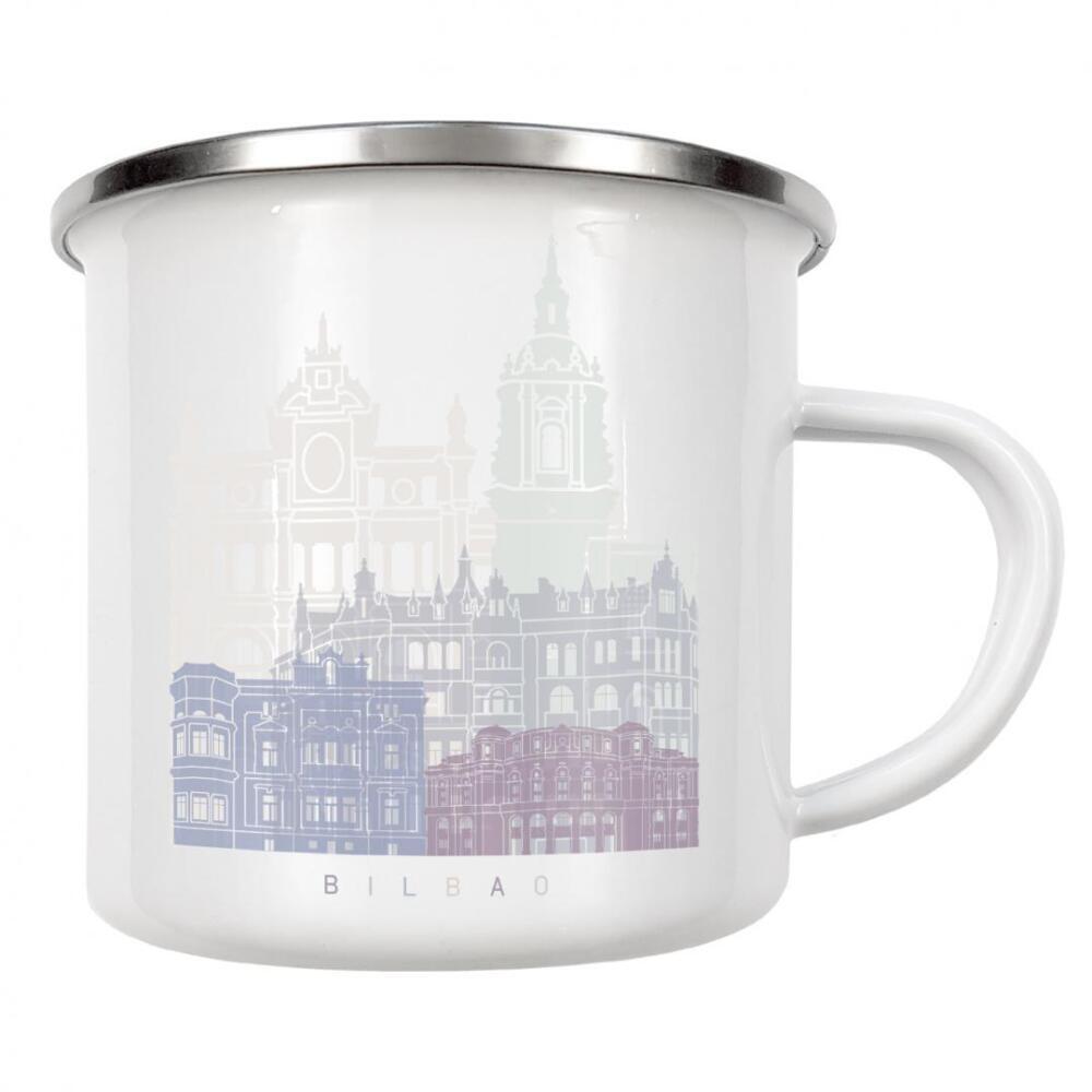 Emaille Tasse "BILBAO-SKYLINE-PASTELL" artboxONE - Städte,Architektur