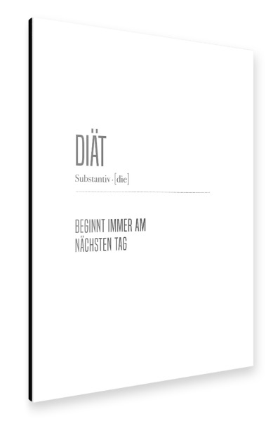 Alu-Dibond "Diät Definition" 30x20 cm artboxONE