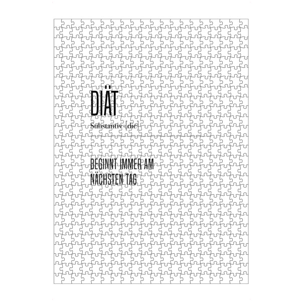 artboxONE Puzzle "Diät Definition" artboxONE - Typografie,Essen & Trinken,Schwarzweiß,Lustig