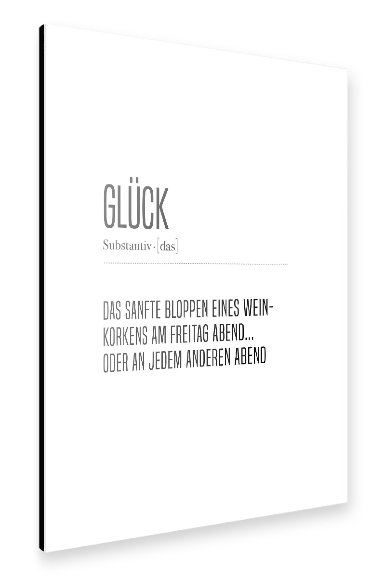 Alu-Dibond "Glück Definition" 75x50 cm artboxONE