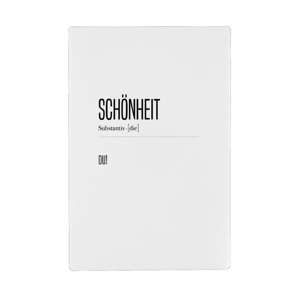 Holzbild "Schönheit" artboxONE - Typografie,Schwarzweiß,Liebe,Lustig