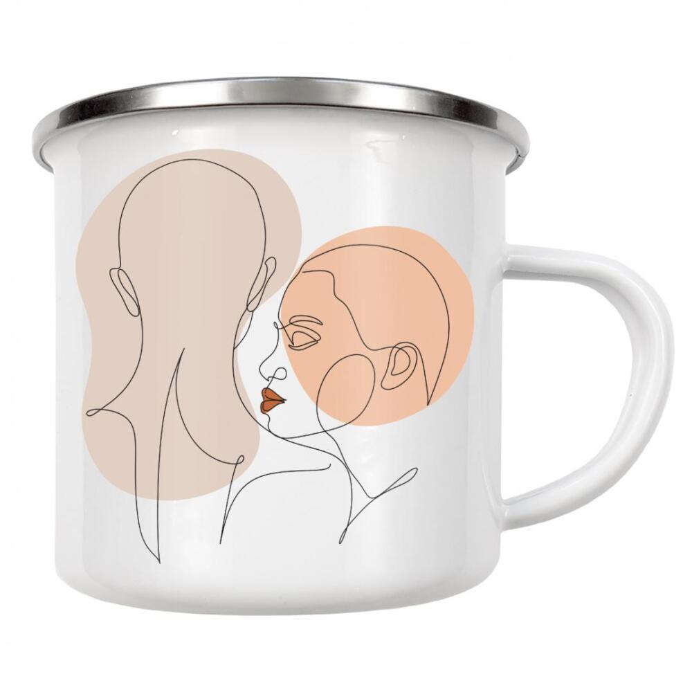 Emaille Tasse "Zeitgenössische Paarkunst" artboxONE - Abstrakt,Menschen,Fashion,Fiktion
