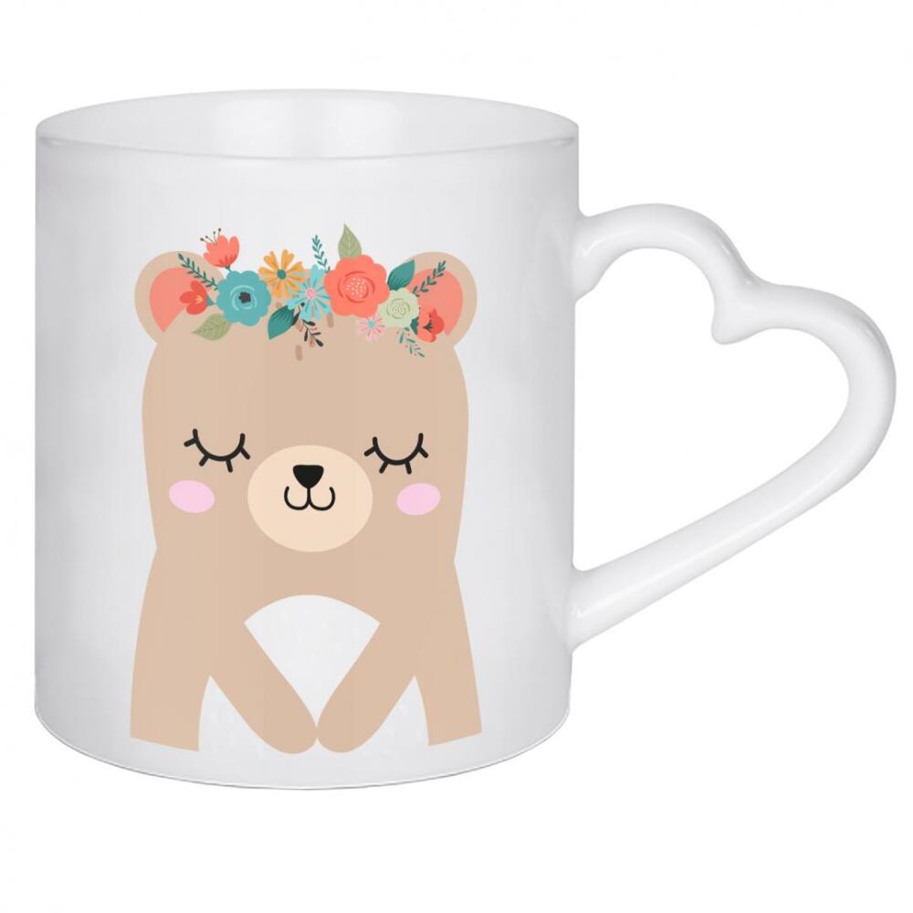 Herztasse "BÄR FRIDA" artboxONE - Für Kinder,Tiere - Kinderzimmer,Babyzimmer,Junge,Mädchen,Tiere,Kissen,Tshirt,Deko,Baby,Frida