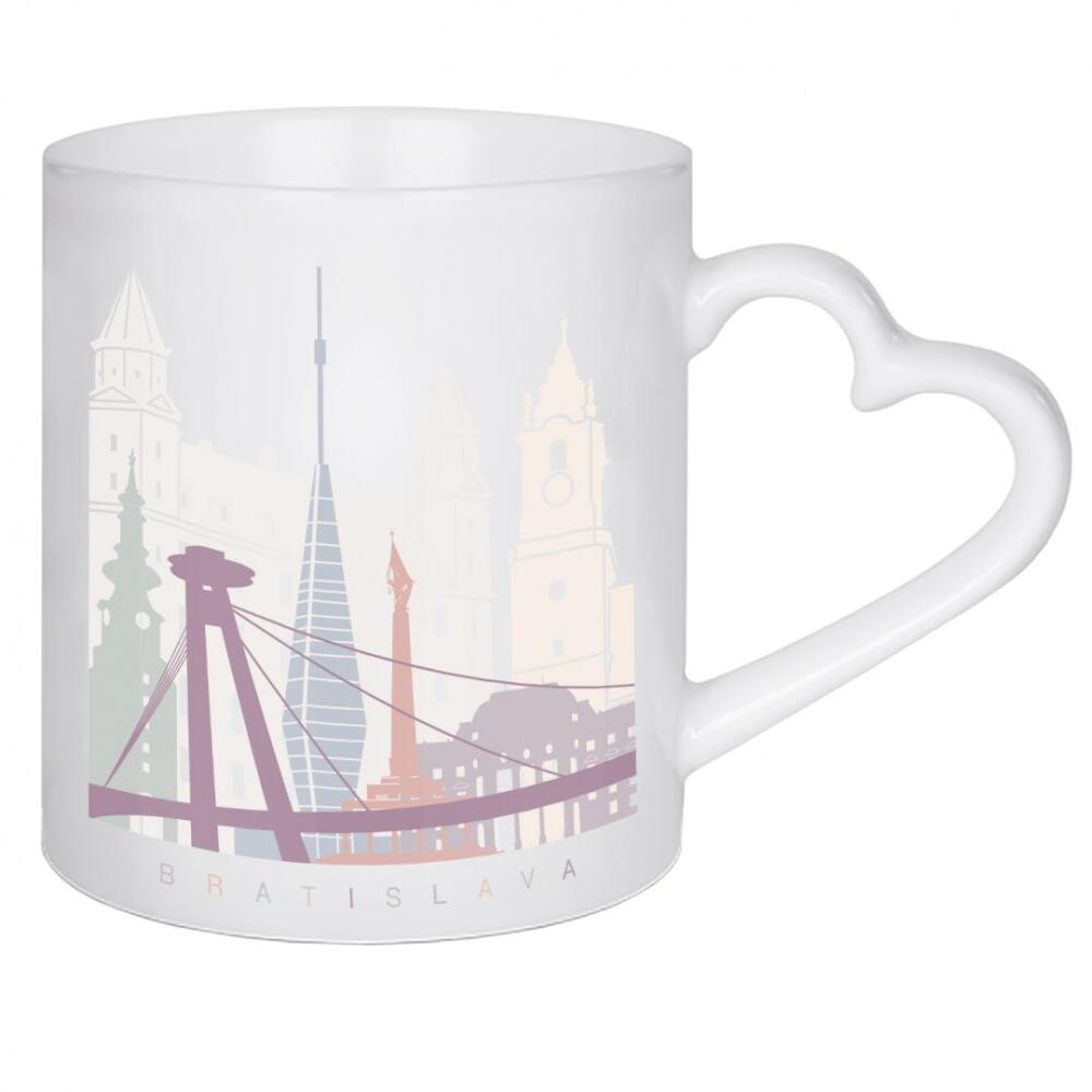 Herztasse "Bratislava Skyline Pastell" artboxONE - Städte,Architektur