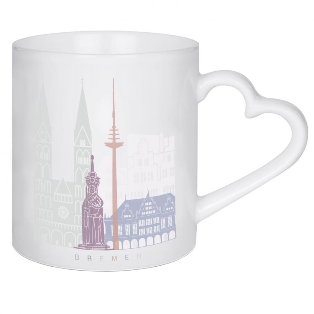 Herztasse "Bremer Skyline Pastell" artboxONE - Städte,Architektur