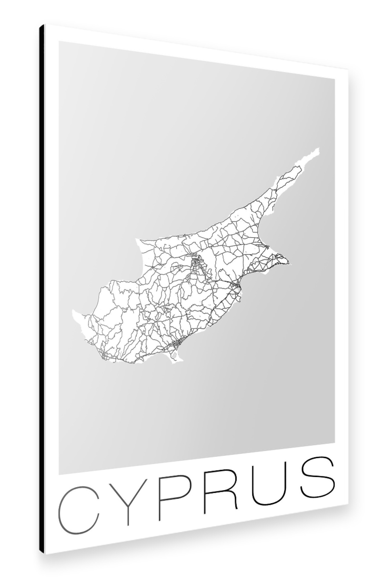 Alu-Dibond "Retro Map of Cyprus" 30x20 cm artboxONE