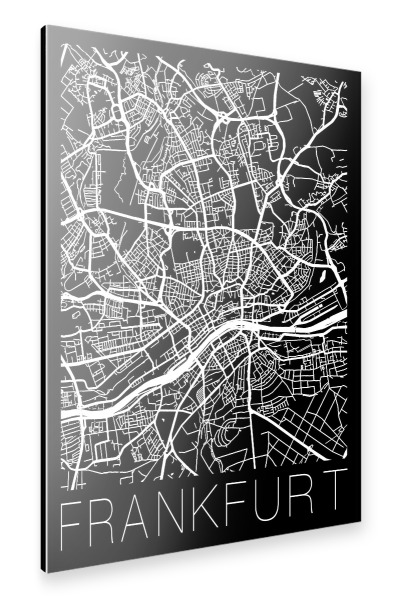 Alu-Dibond "Retro Map of Frankfurt Germany" 30x20 cm artboxONE