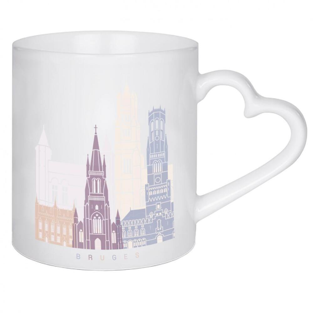 Herztasse "Brügge Skyline Pastell" artboxONE - Städte,Architektur