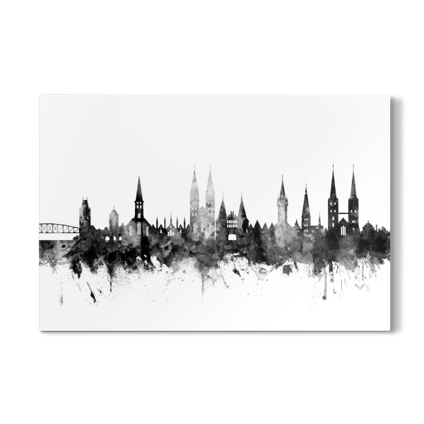 Galerie-Print "Lübeck Germany Skyline bw" 30x20 cm artboxONE