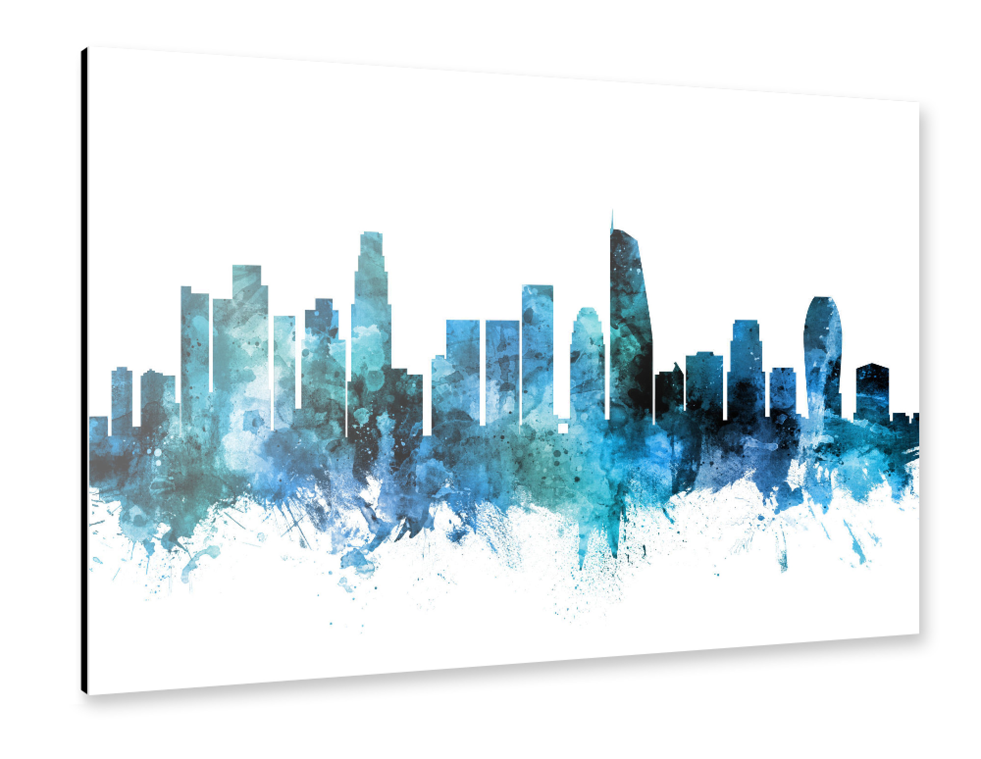 Alu-Dibond "Los Angeles CA Skyline blue" 30x20 cm artboxONE