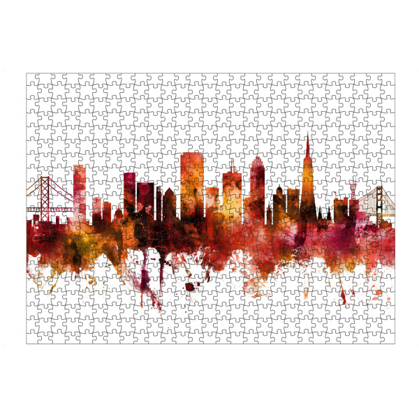 artboxONE Puzzle "San Francisco City Skyline red" artboxONE - Städte / San Francisco