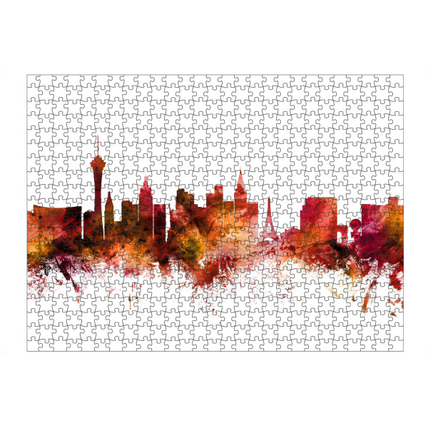 Puzzle Ravensburger "Las Vegas Nevada Skyline red" artboxONE - Städte / Las Vegas
