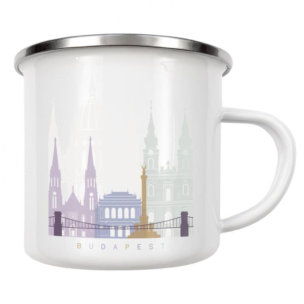 Emaille Tasse "Budapester Skyline Pastell-b" artboxONE - Städte,Architektur
