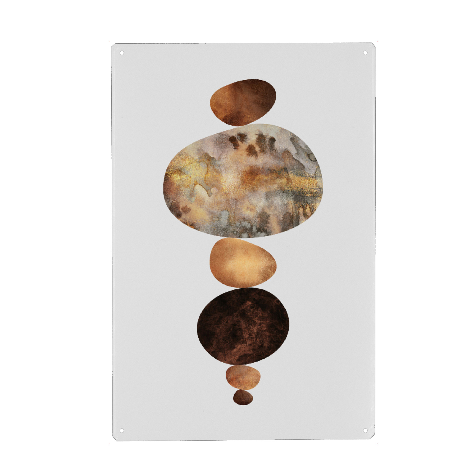 Metall Poster "Balance 2" artboxONE - Natur,Abstrakt - Graphic,Rocks,Pebbles,Balance,Nature,Natural,Earth tones,Minimal,Simple - Blechschild