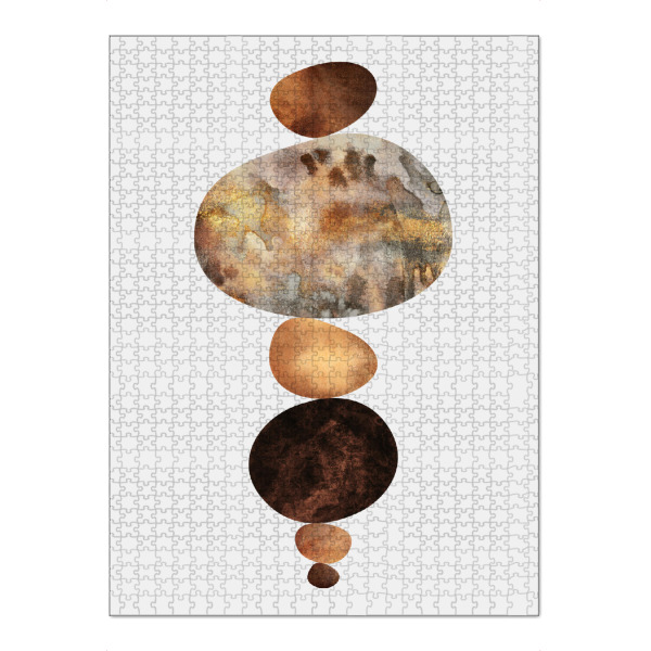 Puzzle Ravensburger "Balance 2" artboxONE - Natur,Abstrakt - Graphic,Rocks,Pebbles,Balance,Nature,Natural,Earth tones,Minimal,Simple - Bild graphic