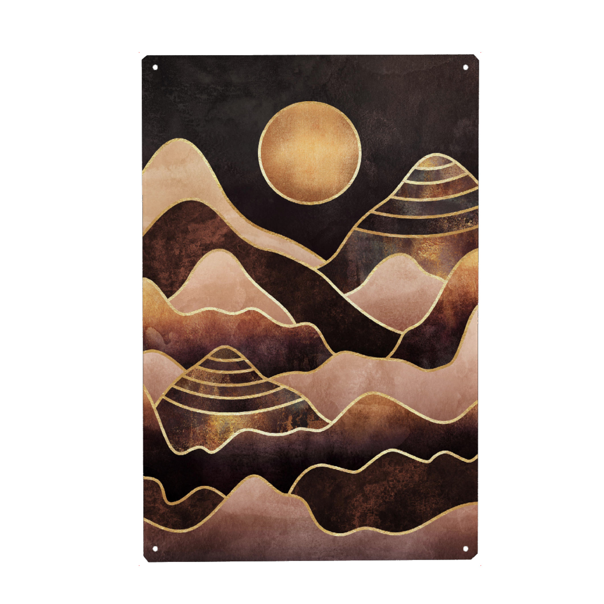 Holzbild "Sunkissed Mountains" artboxONE - Natur,Abstrakt