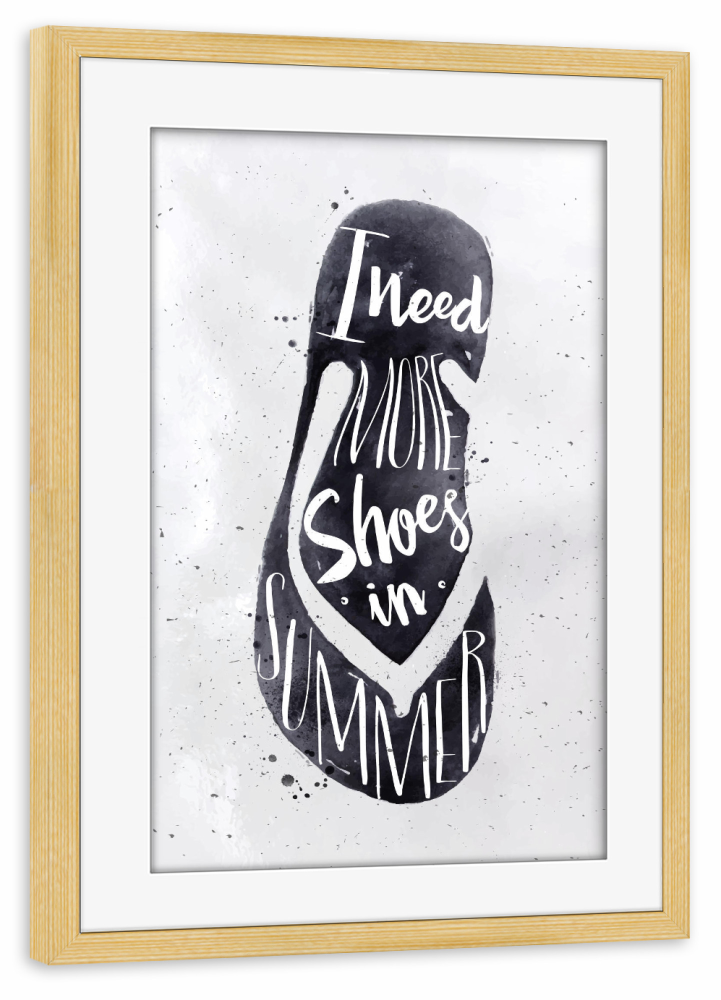Poster mit Rahmen kiefer "Flip flop" artboxONE - Typografie,Schwarzweiß,Fashion