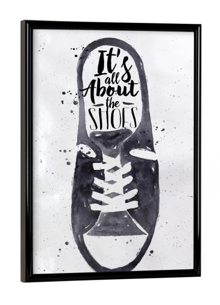 Poster mit schwarzem Rahmen "Men's sport shoes" artboxONE - Typografie,Schwarzweiß,Fashion