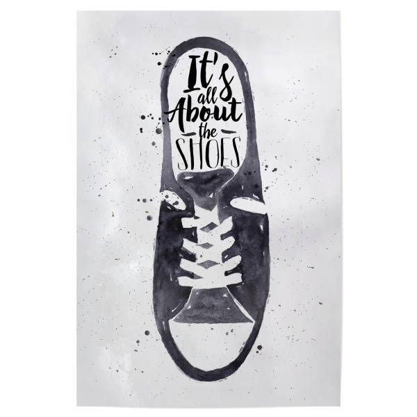 Poster 30x20 cm "Men's sport shoes" artboxONE - Typografie,Schwarzweiß,Fashion