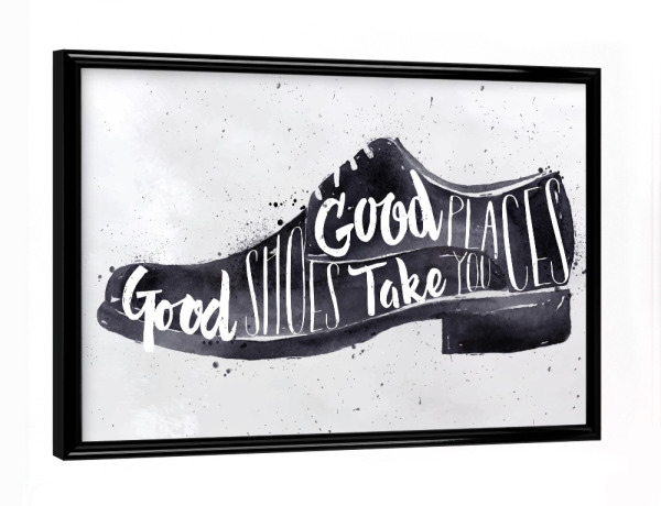 Poster mit schwarzem Rahmen "Men's shoes" artboxONE - Typografie,Schwarzweiß,Fashion