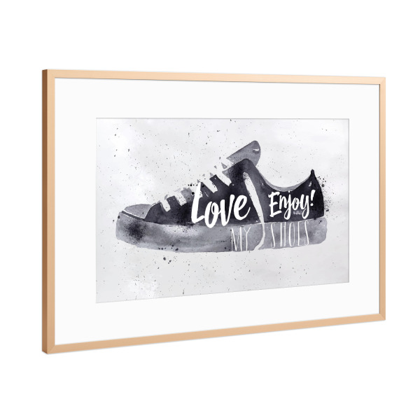 Poster mit Rahmen Kupfer "Sport shoes" artboxONE - Typografie,Schwarzweiß,Fashion