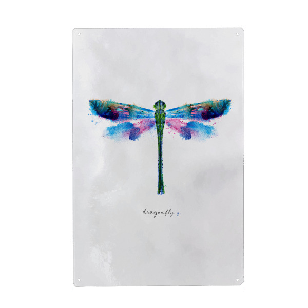 Holzbild "Monotype vivid dragonfly" artboxONE - Natur,Tiere