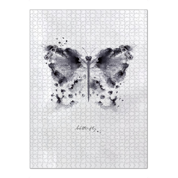Puzzle Ravensburger "Monotype butterfly black" artboxONE - Natur,Tiere,Schwarzweiß
