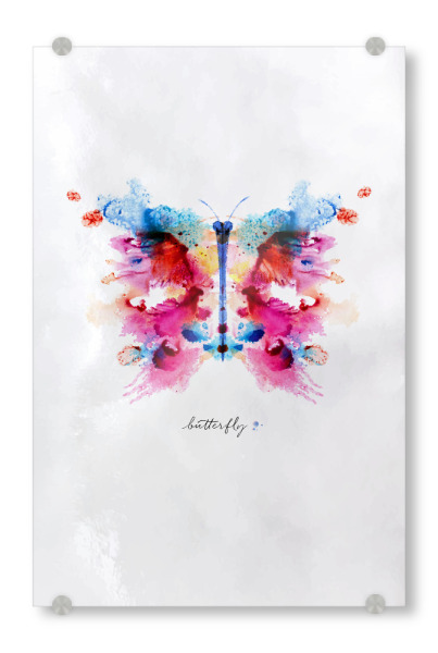 Acrylglasbild "Monotype colorful butterfly" artboxONE - Natur,Tiere