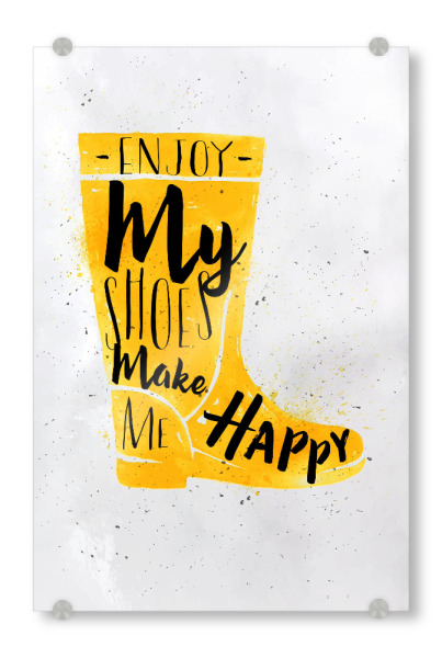 Acrylglasbild "Women's boots yellow" artboxONE - Typografie,Fashion