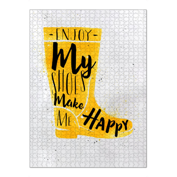 Puzzle Ravensburger "Women's boots yellow" artboxONE - Typografie,Fashion