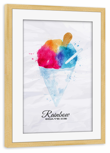 Poster mit Rahmen kiefer "Rainbow ice cream" artboxONE - Typografie,Essen & Trinken