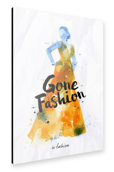 Alu-Dibond "Watercolor dress gone fashion" 30x20 cm artboxONE