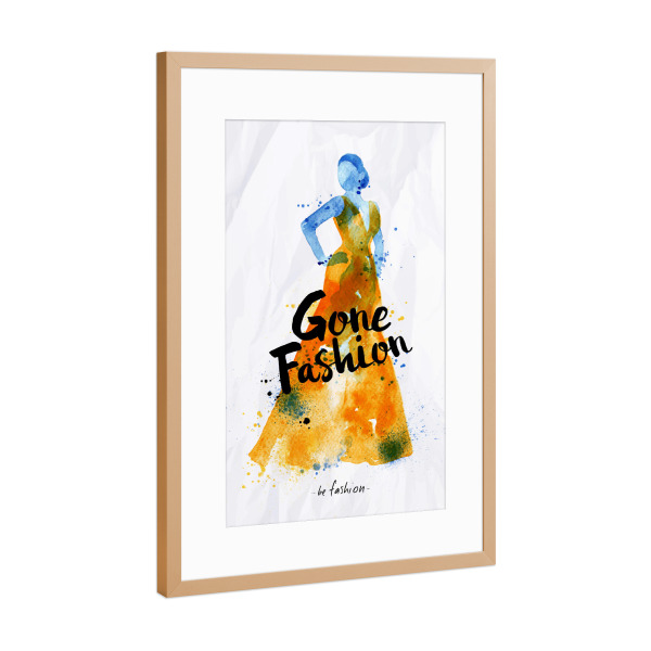 Poster mit Rahmen Kupfer "Watercolor dress gone fashion" artboxONE - Typografie,Menschen,Liebe,Fashion,Streetart,Festivals